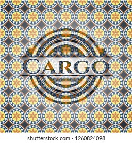 Cargo arabesque badge. arabic decoration.