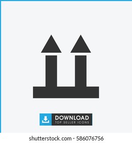 cargo arrow up icon. Simple filled cargo arrow up icon. On white background.