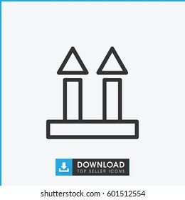 cargo arrow up icon. simple outline cargo arrow up vector icon. on white background.
