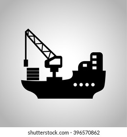 Cargo barge icon