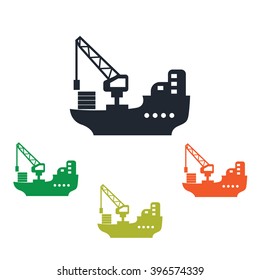 Cargo barge icon