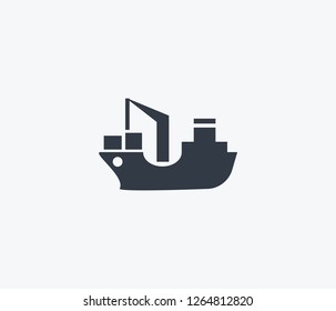 Cargo barge icon isolated on clean background. Cargo barge icon concept drawing icon in modern style. Vector illustration for your web mobile logo app UI design.