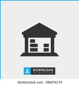 cargo barn icon. Simple filled cargo barn icon. On white background.