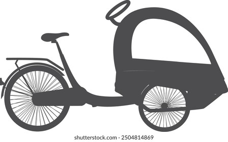 Cargo bike black icon. Shipping delivery transport