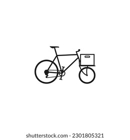 Kargo-Fahrrad mit Box-Logo, Vektorgrafik