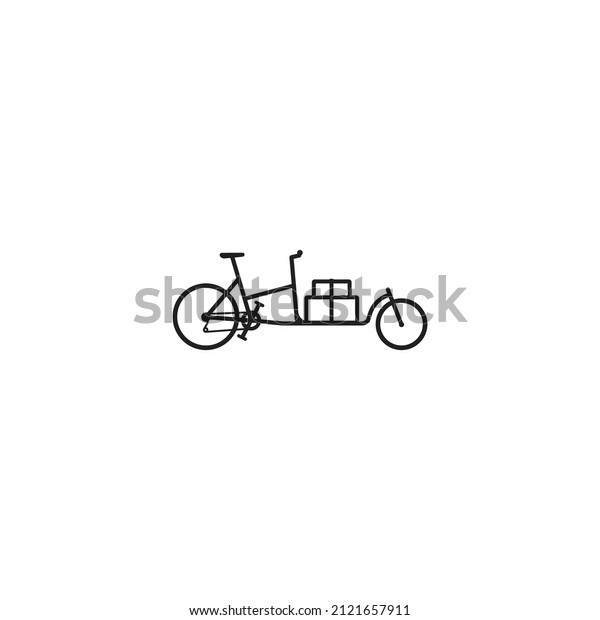Cargo bike icon vector illustration isolated\
object on background
