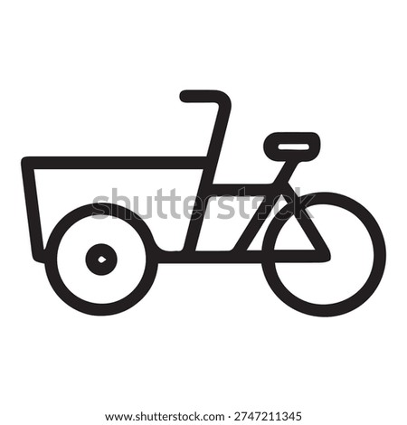  Cargo Bike Outline Icon Vector