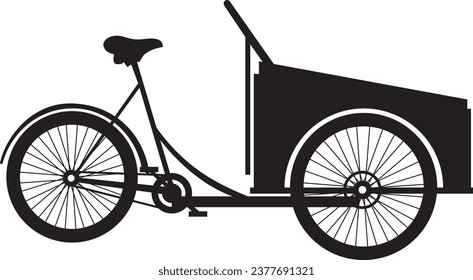 cargo bike silhouette black icon