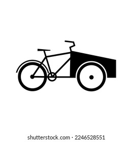 Cargo Bike Silhouette Symbol. Transporter-Fahrrad-Flavektor-Vektorgrafik