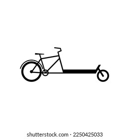 Cargo Bike Silhouette Symbol. Transporter-Fahrrad-Flavektor-Vektorgrafik