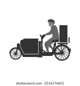 cargo bike silhouette sign illustration design