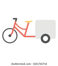 
Cargo bike vector icon in flat design 
