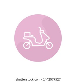 Cargo Bike Vector Illustration, outline sign.