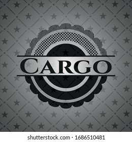 Kargo-Schwarzes Emblem. Jahrgang. Vektorillustration Illustration. Detaillierte Angaben.