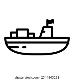 cargo boat icon on transparent background