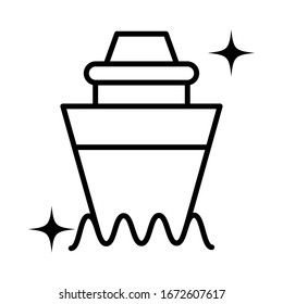 cargo boat , line style icon vector illustration design