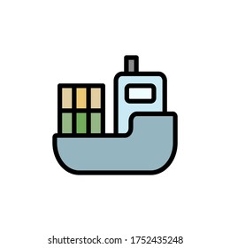Cargo boat, manufacturing icon. Simple color with outline vector elements of production icons for ui and ux, website or mobile application