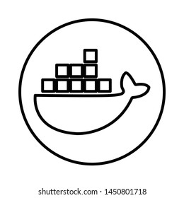cargo boat shipping icon or logo illustration for website. Perfect use for web, design, pattern, etc. 