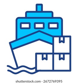 Barco de carga Simple Vector Icon Colección