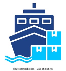 Barco de carga Simple Vector Icon Colección