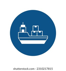 Cargo boat  Vector Icon with trendy background colors that can easily edit or modify

