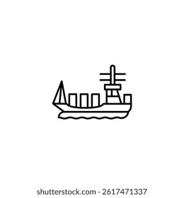 Cargo Boat vector line icon icons design