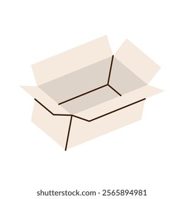 Cargo box. Carton delivery packaging box. Vector illustration.