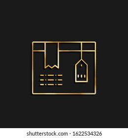 Cargo, box gold icon. Vector illustration of golden icon