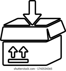 Karomkasten-Symbol Zeichen des Lieferpakets Versandzeichen