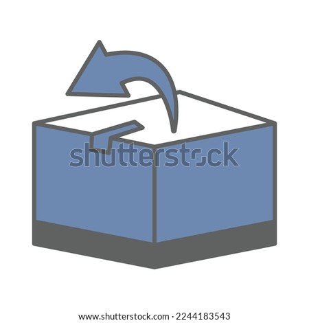 Cargo box icon illustration with left arrow. suitable for return icon. icon related to logistic, delivery. Two tone icon style. Simple vector design editable