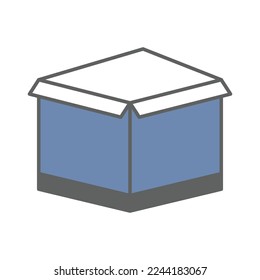Cargo box icon illustration. Two tone icon style. icon related to logistic, delivery. Simple vector design editable