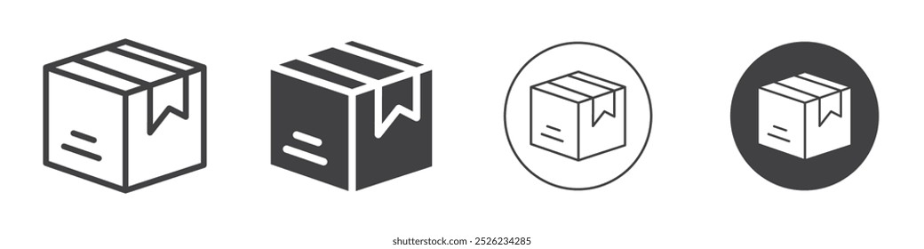 Cargo box icon Simple outline vector logo