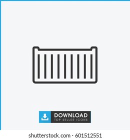 cargo box icon. simple outline cargo box vector icon. on white background.