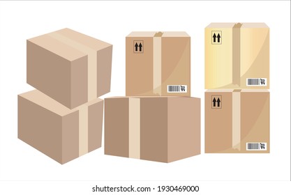 cargo box on white background. Isolated 3D illustration