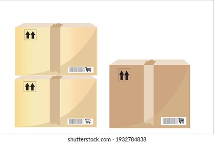 Frachtkasten auf weißem Hintergrund. Einzelne 3D-Illustration
