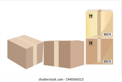 caja de carga sobre fondo blanco. Ilustración 3D aislada