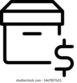 Cargo Box with a price tag dollar sign