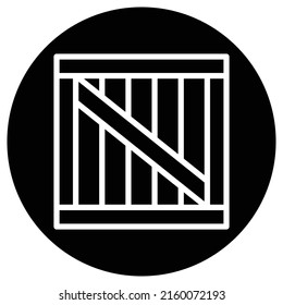 Cargo, box simple icon vector. Flat design. White icon on black circle. White background.ai