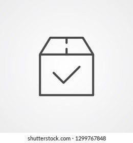 Cargo box vector icon sign symbol