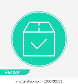 Cargo box vector icon sign symbol