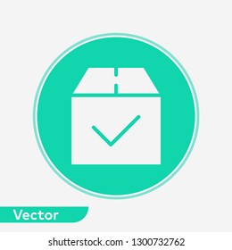 Cargo box vector icon sign symbol