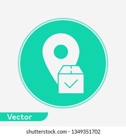 Cargo box vector icon sign symbol