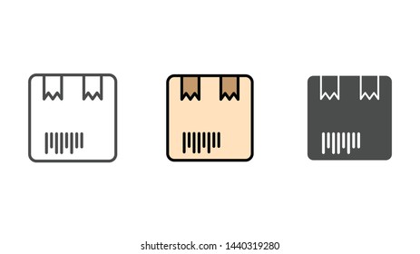 Cargo box vector icon sign symbol