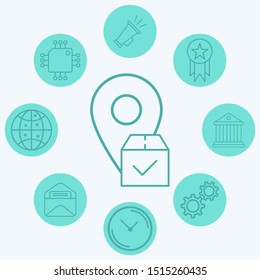 Cargo box vector icon sign symbol