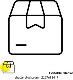 Icono de línea de vector de caja de carga
