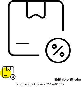 Cargo Box Vector Line Icon