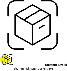 Cargo Box Vector Line Icon