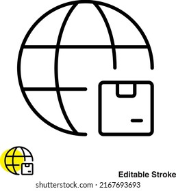 Icono de línea de vector de caja de carga
