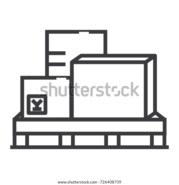 cargo boxes, logistics\
vector line icon, sign, illustration on background, editable\
strokes