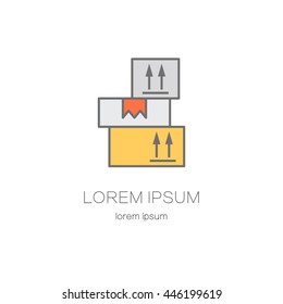 Cargo boxes logotype design templates. Modern easy to edit logo template. Vector design series.